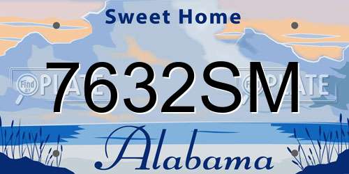 7632SM Alabama License Plate