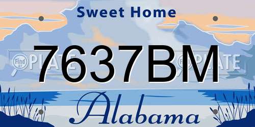 7637BM Alabama License Plate