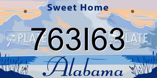 763I63 Alabama License Plate