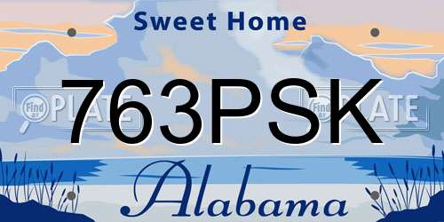 763PSK Alabama License Plate