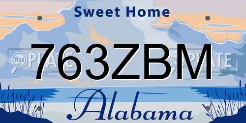 763ZBM Alabama License Plate