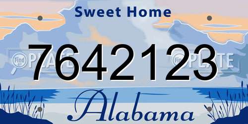7642123 Alabama License Plate