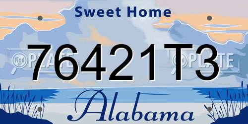 76421T3 Alabama License Plate
