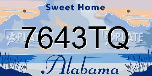 7643TQ Alabama License Plate