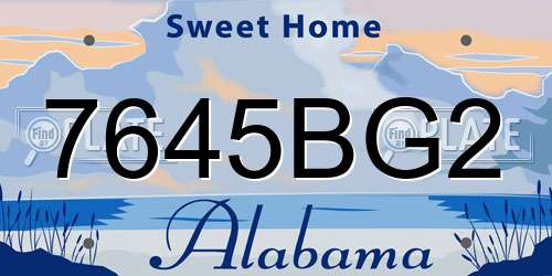 7645BG2 Alabama License Plate