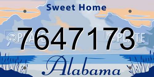7647173 Alabama License Plate