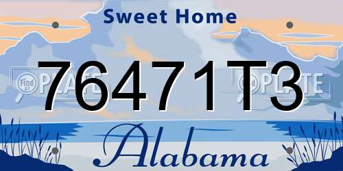 76471T3 Alabama License Plate