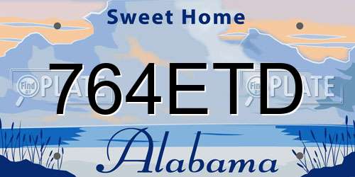 764ETD Alabama License Plate