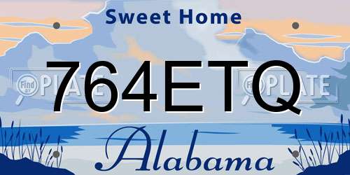 764ETQ Alabama License Plate