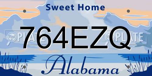 764EZQ Alabama License Plate