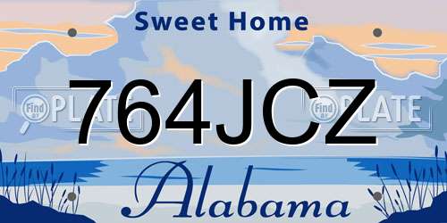 764JCZ Alabama License Plate