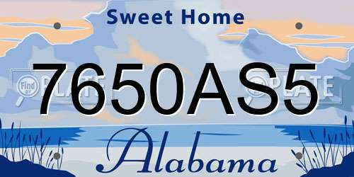 7650AS5 Alabama License Plate