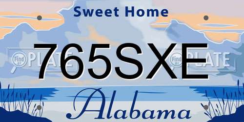 765SXE Alabama License Plate