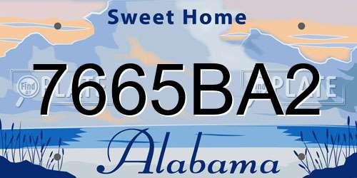 7665BA2 Alabama License Plate