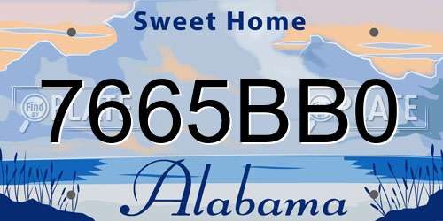 7665BB0 Alabama License Plate