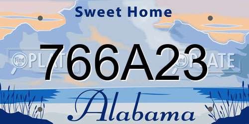 766A23 Alabama License Plate