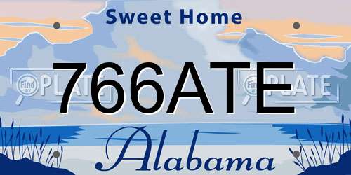 766ATE Alabama License Plate