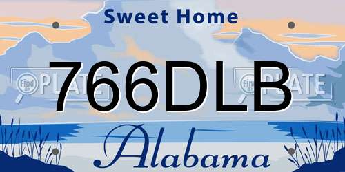 766DLB Alabama License Plate