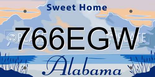 766EGW Alabama License Plate