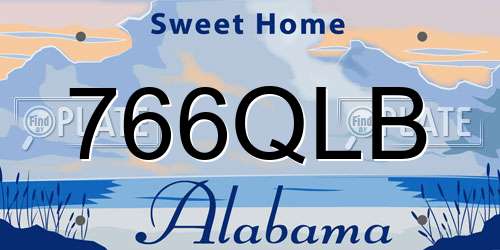 766QLB Alabama License Plate