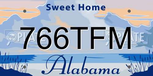766TFM Alabama License Plate