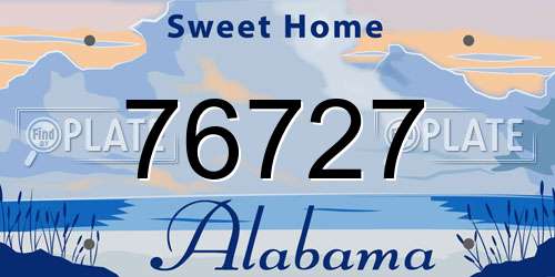 76727 Alabama License Plate