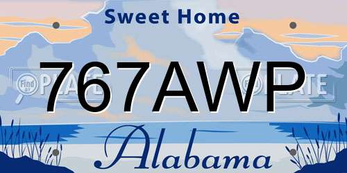 767AWP Alabama License Plate