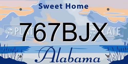 767BJX Alabama License Plate