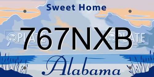 767NXB Alabama License Plate