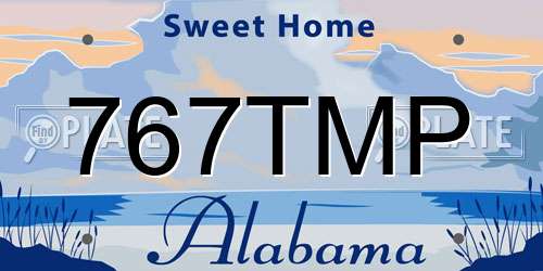 767TMP Alabama License Plate