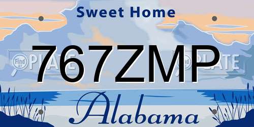 767ZMP Alabama License Plate