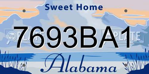 7693BA1 Alabama License Plate