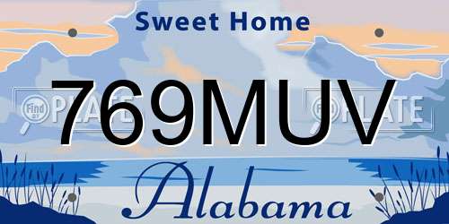 769MUV Alabama License Plate