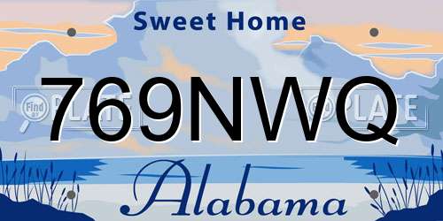 769NWQ Alabama License Plate