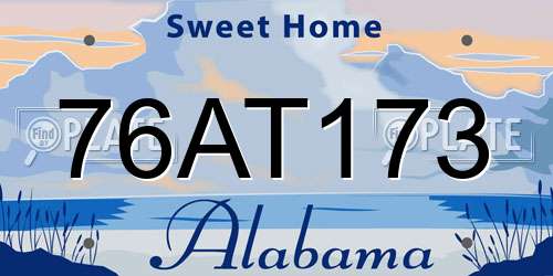 76AT173 Alabama License Plate