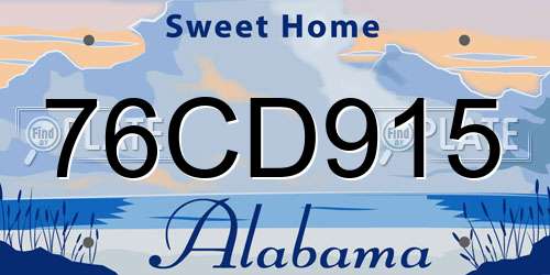 76CD915 Alabama License Plate
