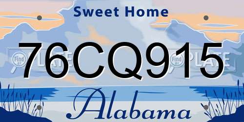 76CQ915 Alabama License Plate