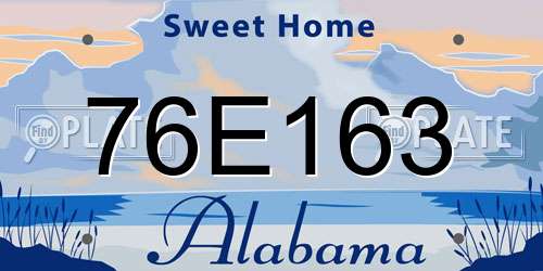 76E163 Alabama License Plate
