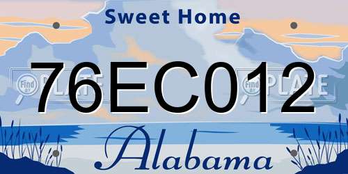 76EC012 Alabama License Plate