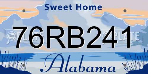 76RB241 Alabama License Plate
