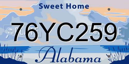 76YC259 Alabama License Plate
