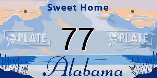 77 Alabama License Plate