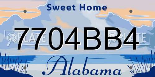 7704BB4 Alabama License Plate
