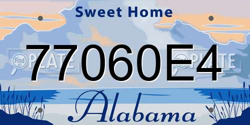 77060E4 Alabama License Plate