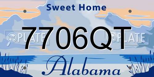 7706QT Alabama License Plate