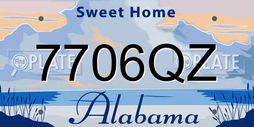 7706QZ Alabama License Plate