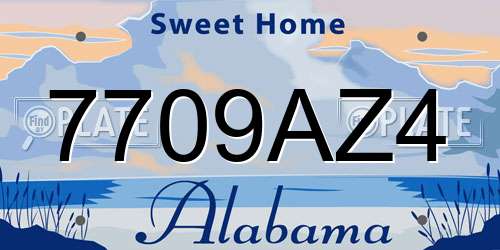 7709AZ4 Alabama License Plate