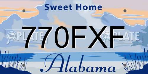 770FXF Alabama License Plate
