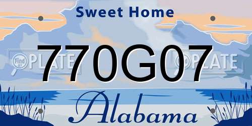 770G07 Alabama License Plate