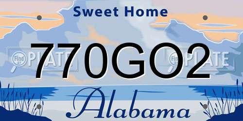 770GO2 Alabama License Plate